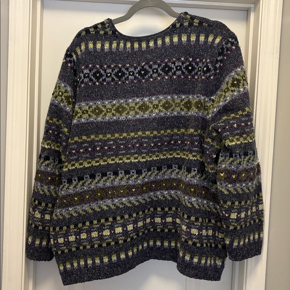 Croft & Barrow Blue and Green Knit Cardigan - Picture 8 of 8